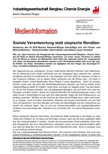 Soziale Verantwortung statt utopische Renditen - IG BCE