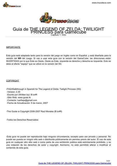 Guia de THE LEGEND OF ZELDA: TWILIGHT PRINCESS para ...