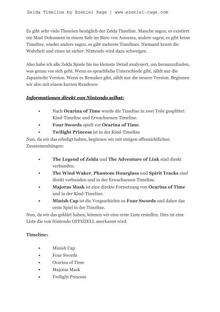 Zelda Timeline Pdf Zfans Zelda Timeline Pdf Zfans