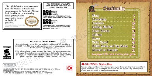 INSTRUCTION BOOKLET / MANUEL D'INSTRUCTIONS - Nintendo