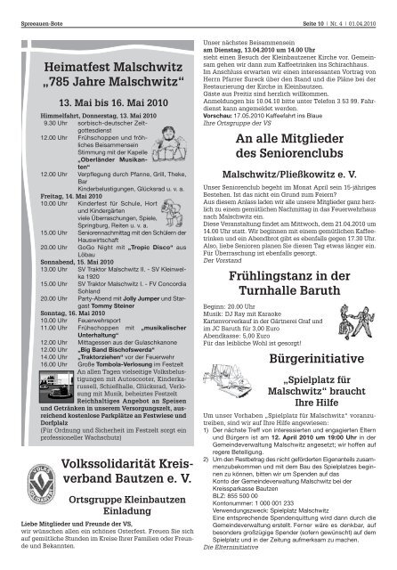 Spreeauen-Bote - Gemeinde Malschwitz