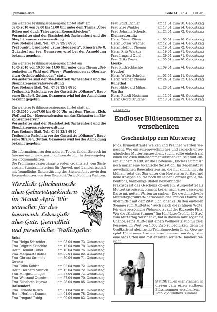 Spreeauen-Bote - Gemeinde Malschwitz