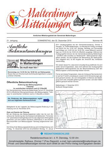 Wochenmarkt in Malterdingen - Gemeinde Malterdingen