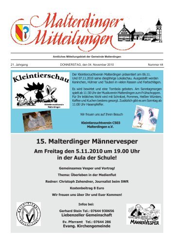 15. Malterdinger Männervesper - Gemeinde Malterdingen