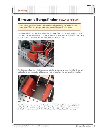 Ultrasonic Rangefinder Forward till Near - ROBOTC.net