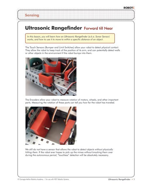 Ultrasonic Rangefinder Forward till Near - ROBOTC.net
