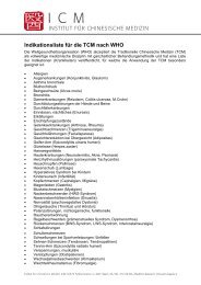 Indikationsliste für Akupunktur - Institut für Chinesische Medizin ICM ...