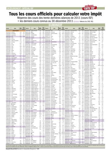 Tous les cours officiels pour calculer votre impôt - Les Echos