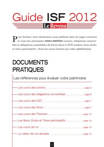 Guide ISF 2012 - Le Revenu