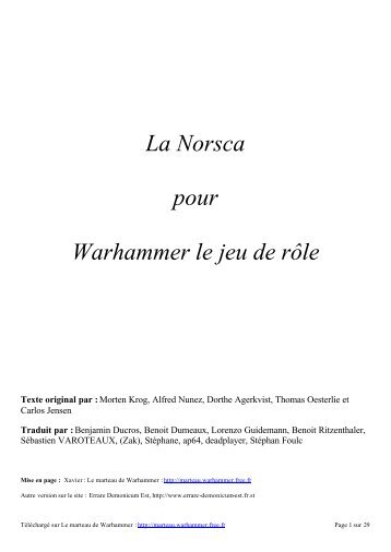 La Norsca pour Warhammer le jeu de rôle - Le Marteau de ...