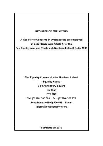 view PDF version - Equality Commission Northern Ireland