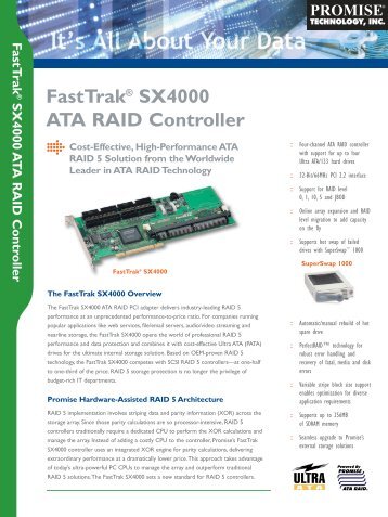 FastTrak® SX4000 ATA RAID Controller - Promise Technology, Inc.
