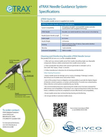 eTRAX™ Specifications Sheet - CIVCO Medical Solutions