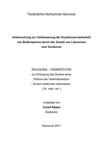 Tierärztliche Hochschule Hannover - Stiftung Tierärztliche ...