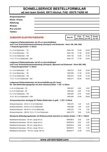 Faxbestellformular.Zubehör ET.2008 - Ad rem team