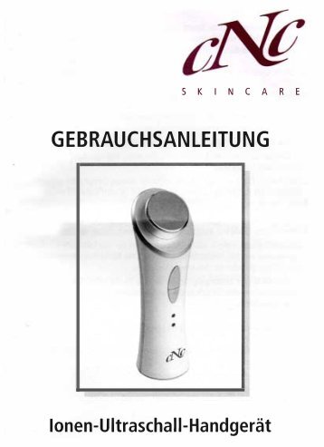 Gebrauchsanweisung Ionen-Ultraschall-Handgerät - creative natur ...