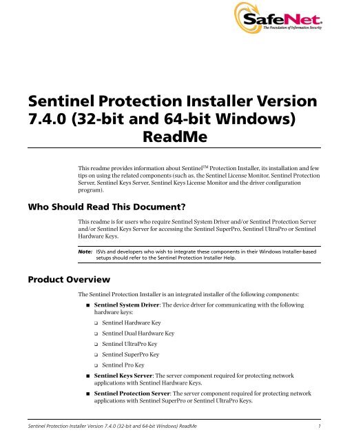 safenet sentinel driver windows 7 64