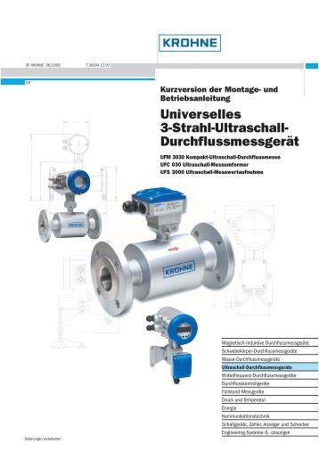 Universelles 3-Strahl-Ultraschall- Durchflussmessgerät - ICM ...