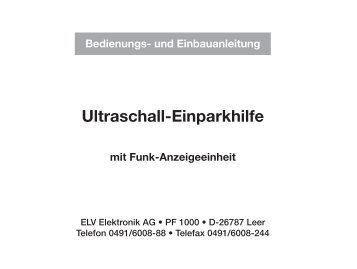 Ultraschall-Einparkhilfe - TecHome.de