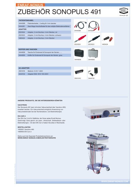 SONOPULS 491 - the Enraf-Nonius Partnersite