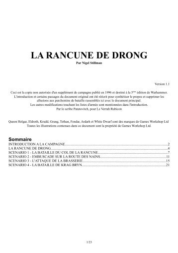 LA RANCUNE DE DRONG - le verrah rubicon