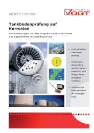 Tankbodenprüfung auf Korrosion - VOGT Ultrasonics GmbH