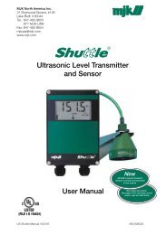 Ultrasonic Level Transmitter and Sensor User ... - MJK Automation