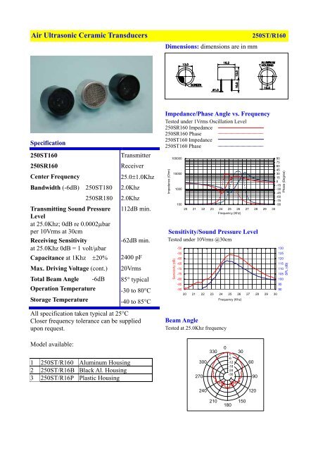 Air Ultrasonic Ceramic Transducers - Prowave Electronics Corp.