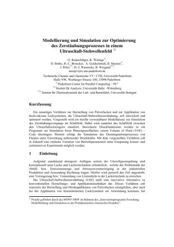 Modellierung und Simulation zur Optimierung des ... - CSI