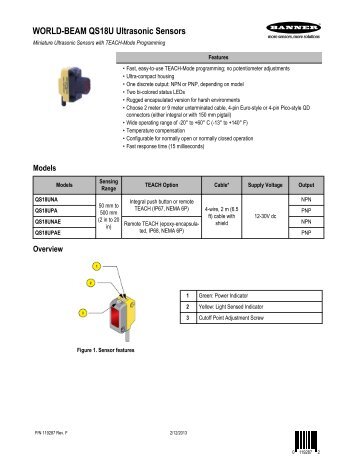 WORLD-BEAM QS18U Ultrasonic Sensors - Banner Engineering