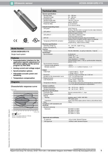 1 Ultrasonic sensor UC500-30GM-IUR2-V15 - Pepperl+Fuchs