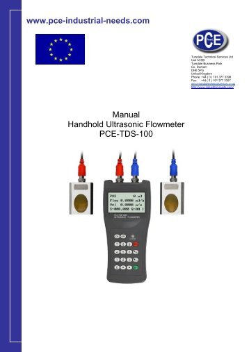 Manual Handhold Ultrasonic Flowmeter PCE-TDS-100
