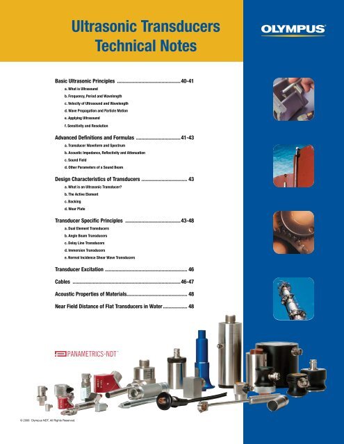 Ultrasonic Beam Spread Charts