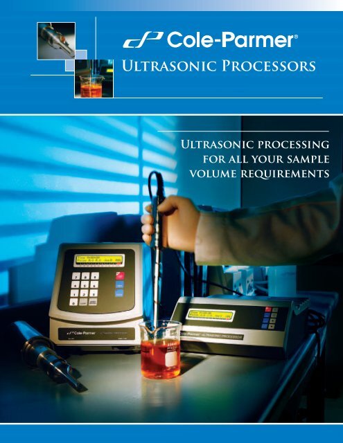 Cole-Parmer Ultrasonic Processors Brochure (549 KB)