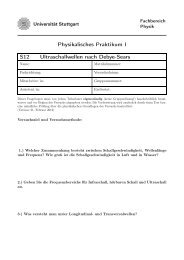 Physikalisches Praktikum I S12 Ultraschallwellen nach Debye-Sears