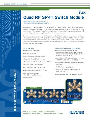 Quad RF SP4T Switch Module - Teradyne