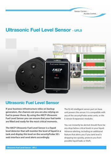 Ultrasonic Fuel Level Sensor - UFLS - AKCP