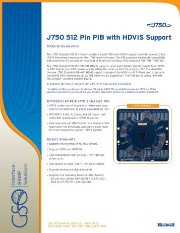 J750 512 Pin PIB with HDVIS Support - Teradyne GSO