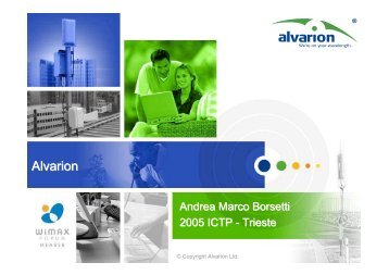 Alvarion - Wireless@ICTP