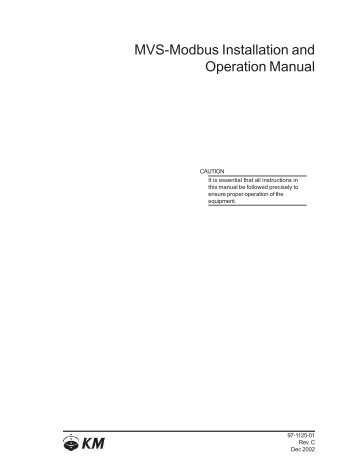 MVS-Modbus Installation and Operation Manual - Kistler-Morse