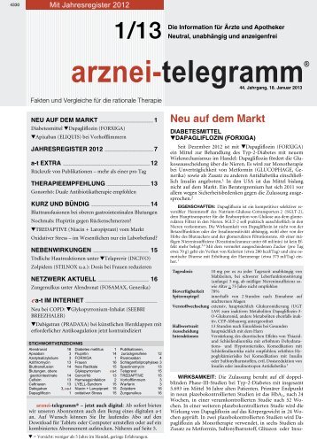 Neu auf dem Markt - Arznei-Telegramm