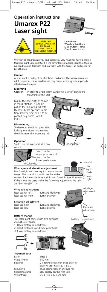 Umarex P22 Laser sight - Walther