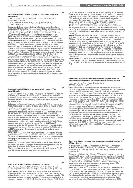 Supplementum 163 - Swiss Medical Weekly