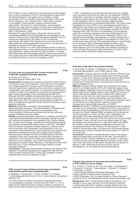 Supplementum 163 - Swiss Medical Weekly