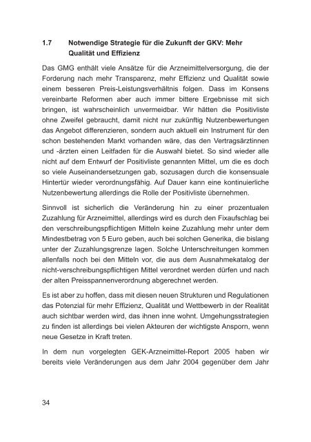 GEK-Arzneimittel-Report 2005 - Gesundheitspolitik.net