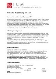 Klinische Ausbildung am ICM - Institut für Chinesische Medizin ICM ...