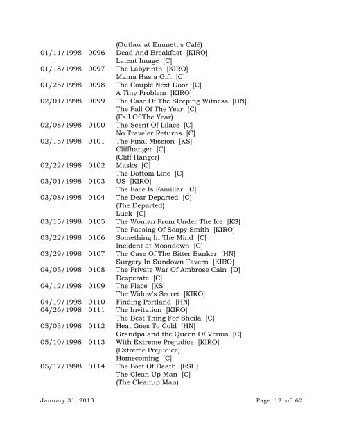 Broadcast Log of IMAGINATION THEATRE - The Original Old Time ...