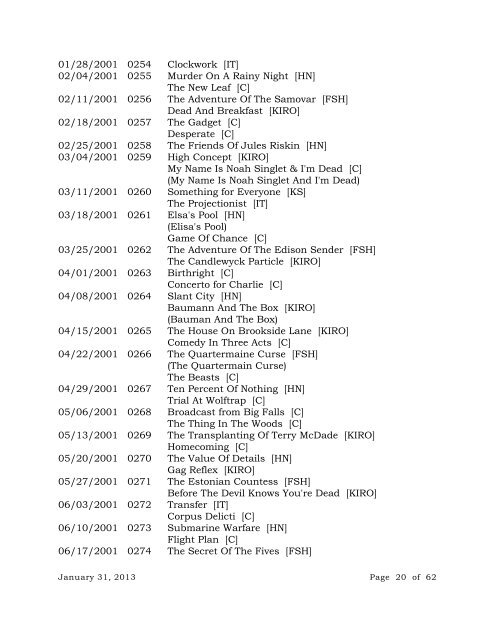 Broadcast Log of IMAGINATION THEATRE - The Original Old Time ...