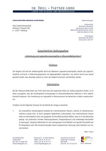 Gutachterliche Stellungnahme