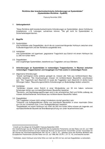 Systemböden-Richtlinie - SysBöR